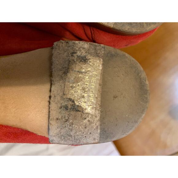 Attilio Giusti Leombrum Vero Cuoio Size 38 Made in Italy Red/Gold Ballet Flat - Picture 10 of 10